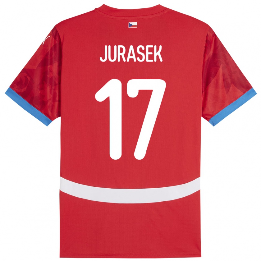 Kandiny Kinder Tschechien Patrik Jurasek #17 Rot Heimtrikot Trikot 24-26 T-Shirt Österreich