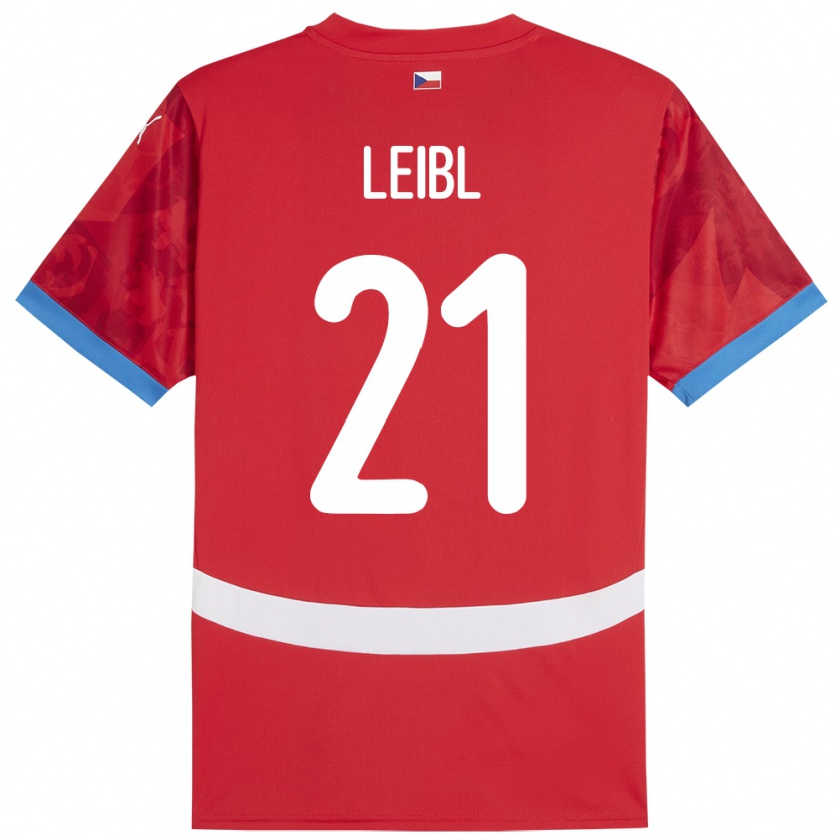 Kandiny Bambino Maglia Cechia Adam Leibl #21 Rosso Kit Gara Home 24-26 Maglietta