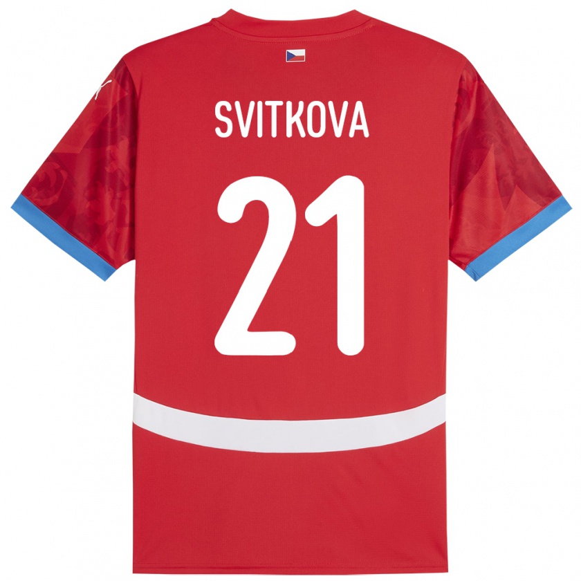 Kandiny Kinderen Tsjechië Kateřina Svitková #21 Rood Thuisshirt Thuistenue 24-26 T-Shirt België