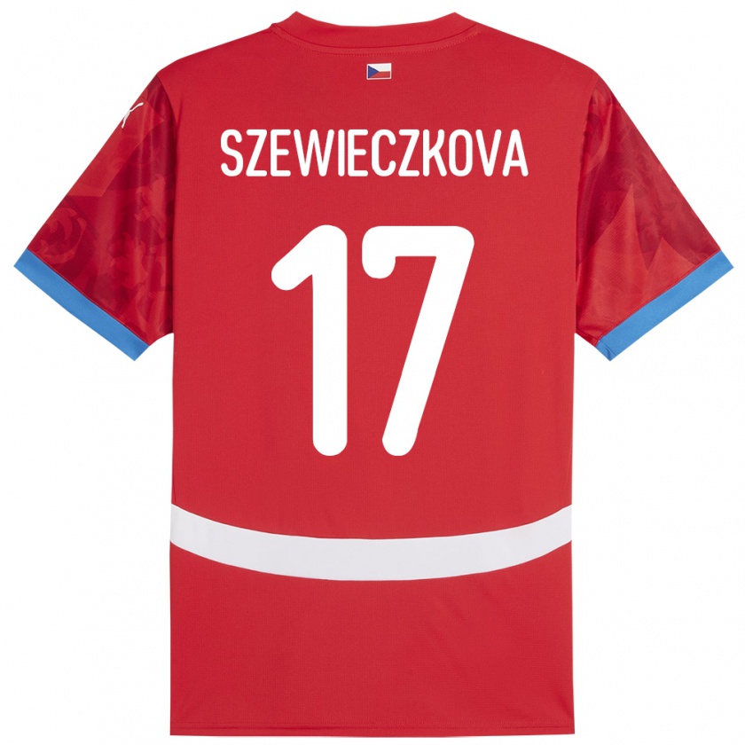 KandinyキッズチェコTereza Szewieczková#17赤ホームシャツ24-26ジャージーユニフォーム