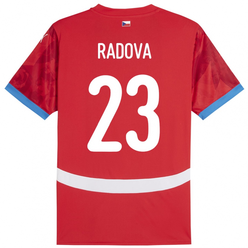 Kandiny Bambino Maglia Cechia Michaela Radová #23 Rosso Kit Gara Home 24-26 Maglietta