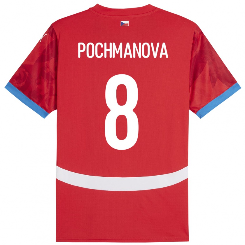 Kandiny Kinderen Tsjechië Aneta Pochmanová #8 Rood Thuisshirt Thuistenue 24-26 T-Shirt