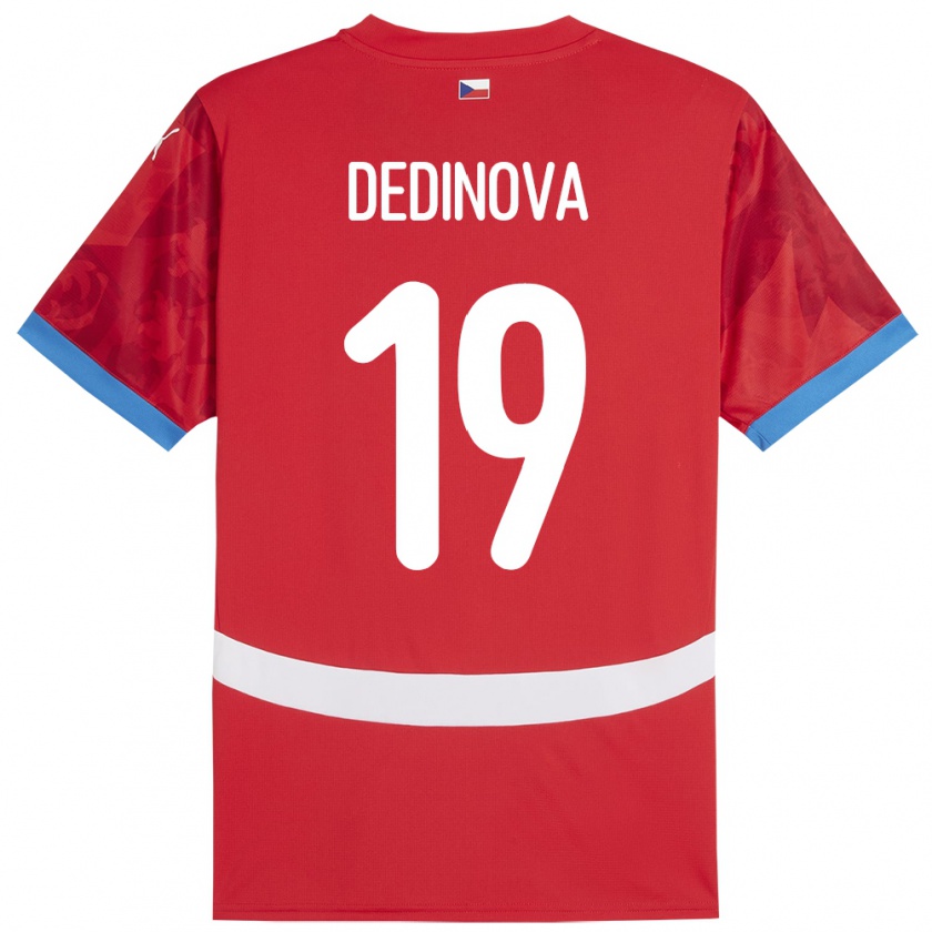 Kandiny Kinderen Tsjechië Aneta Dědinová #19 Rood Thuisshirt Thuistenue 24-26 T-Shirt