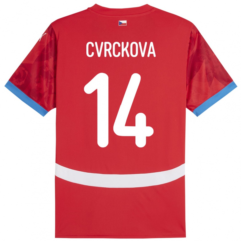 Kandiny Kinderen Tsjechië Klára Cvrčková #14 Rood Thuisshirt Thuistenue 24-26 T-Shirt