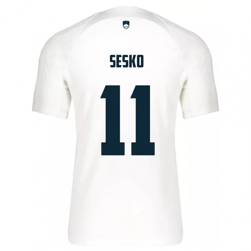 Kandiny Bambino Maglia Slovenia Benjamin Sesko #11 Bianco Kit Gara Home 24-26 Maglietta