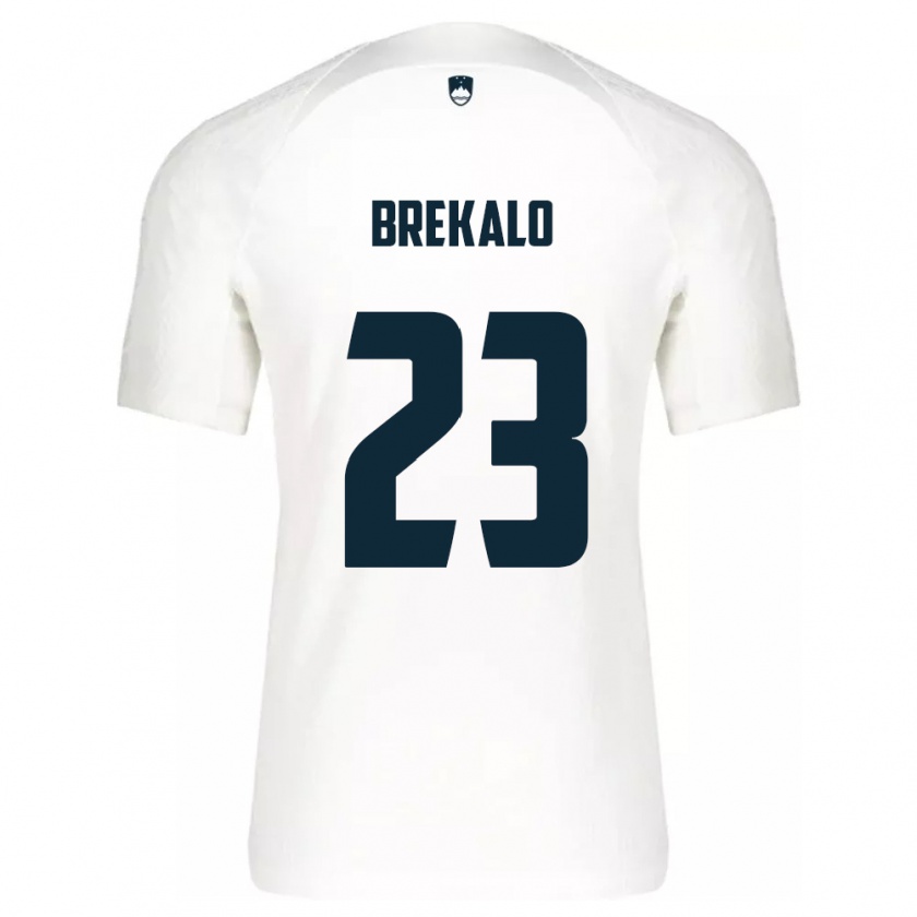 Kandiny Kinderen Slovenië David Brekalo #23 Wit Thuisshirt Thuistenue 24-26 T-Shirt België