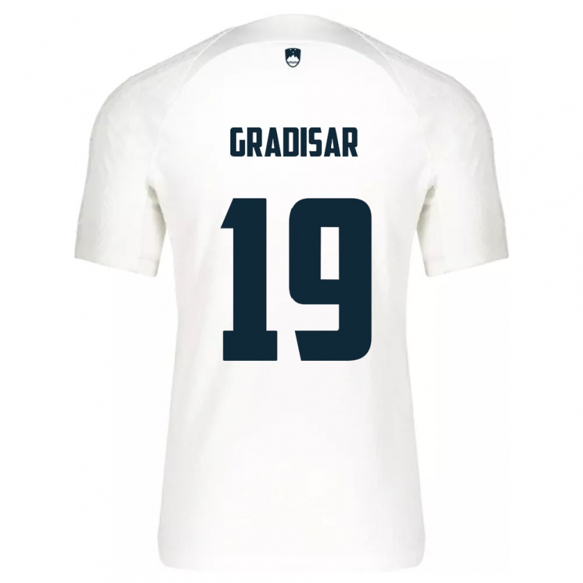 KandinyキッズスロベニアNejc Gradisar#19白ホームシャツ24-26ジャージーユニフォーム