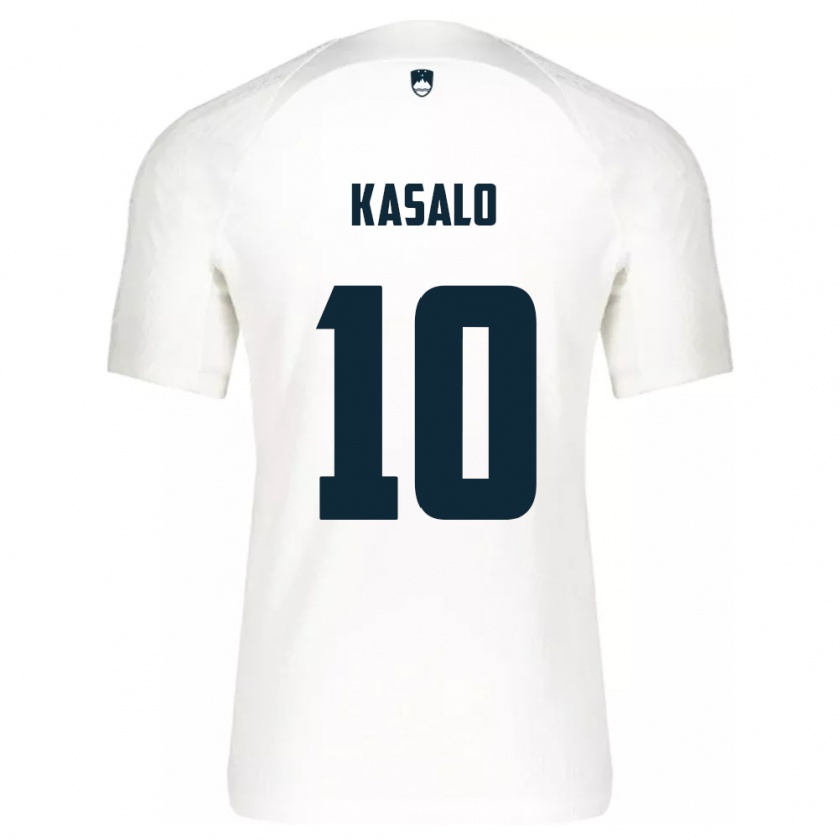 Kandiny Kinderen Slovenië Niko Kasalo #10 Wit Thuisshirt Thuistenue 24-26 T-Shirt België