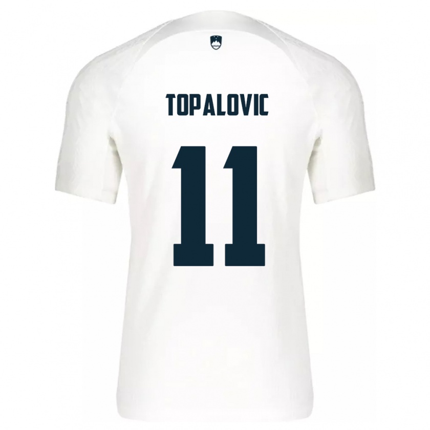 Kandiny Kinderen Slovenië Luka Topalovic #11 Wit Thuisshirt Thuistenue 24-26 T-Shirt België