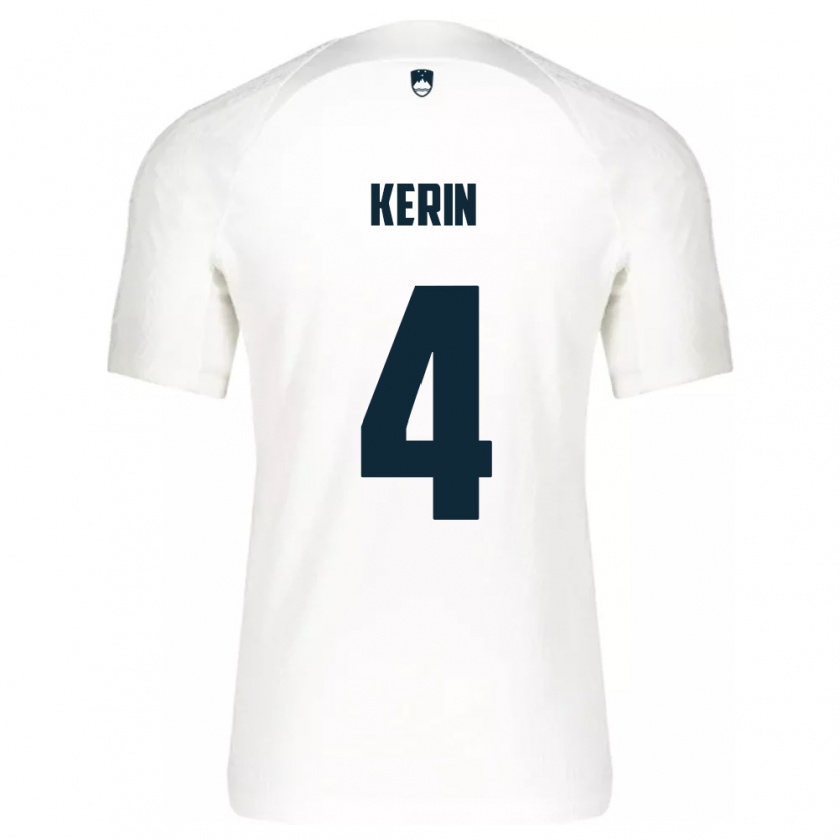 KandinyキッズスロベニアMark Kerin#4白ホームシャツ24-26ジャージーユニフォーム