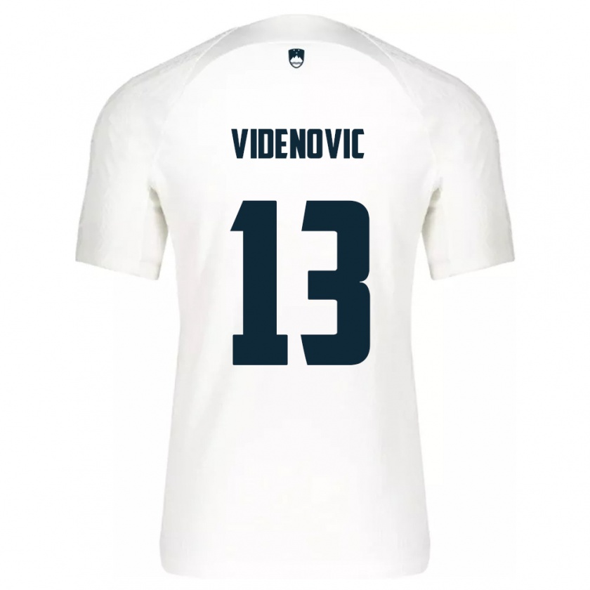 Kandiny Kinderen Slovenië Denis Videnovic #13 Wit Thuisshirt Thuistenue 24-26 T-Shirt België