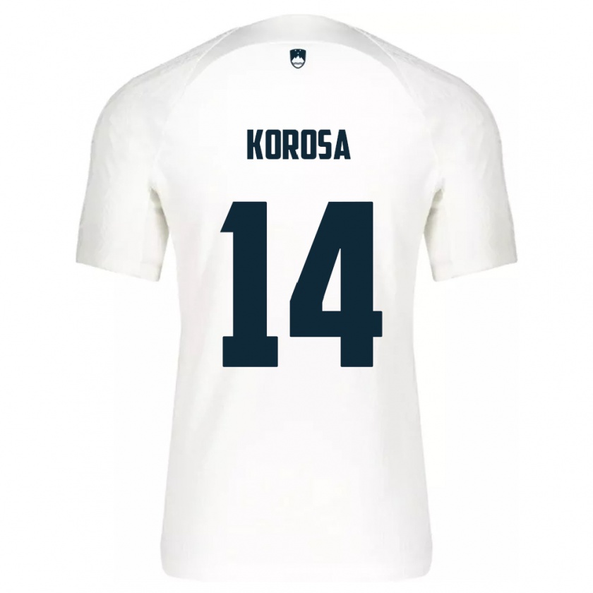 Kandiny Bambino Maglia Slovenia Anej Koroša #14 Bianco Kit Gara Home 24-26 Maglietta