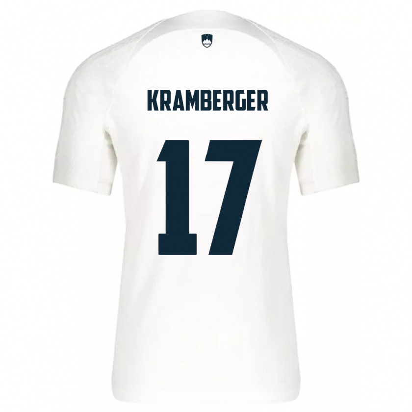 Kandiny Kinderen Slovenië Enej Kramberger #17 Wit Thuisshirt Thuistenue 24-26 T-Shirt België