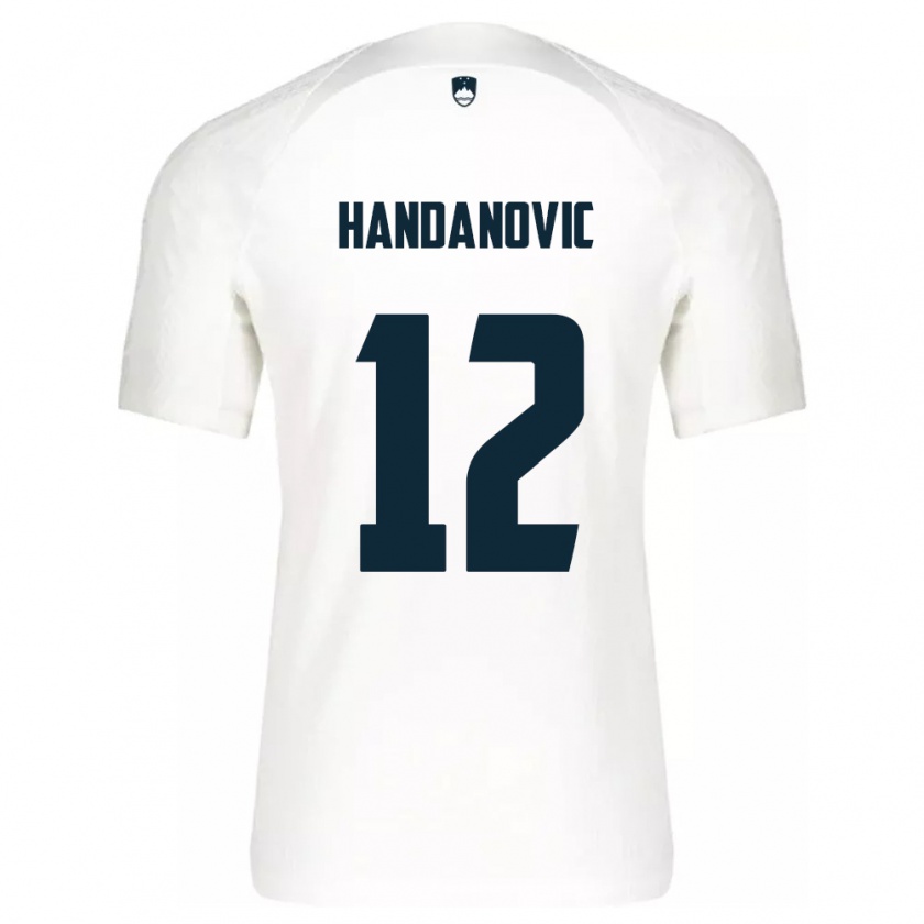 Kandiny Kinderen Slovenië Tanej Handanovic #12 Wit Thuisshirt Thuistenue 24-26 T-Shirt