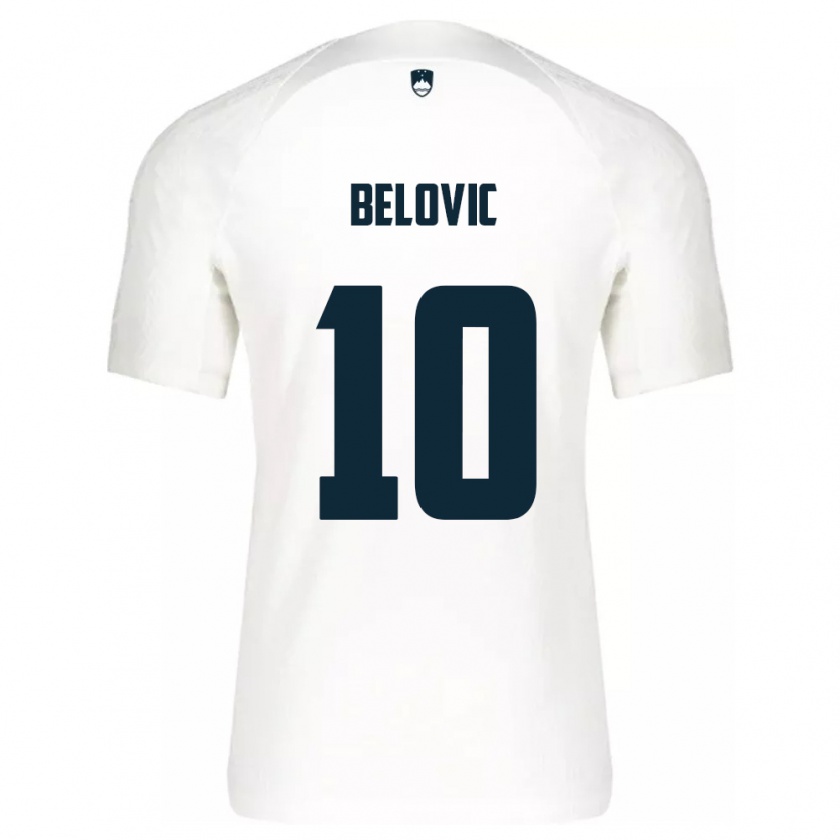 Kandiny Bambino Maglia Slovenia Nik Belovic #10 Bianco Kit Gara Home 24-26 Maglietta