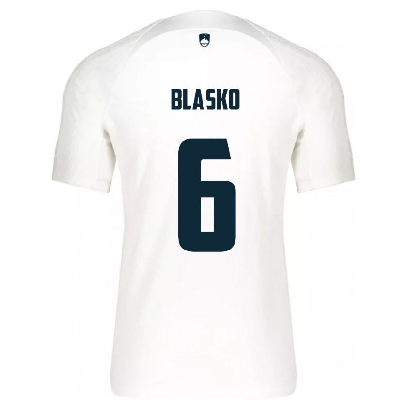 Kandiny Bambino Maglia Slovenia Svit Blasko #6 Bianco Kit Gara Home 24-26 Maglietta