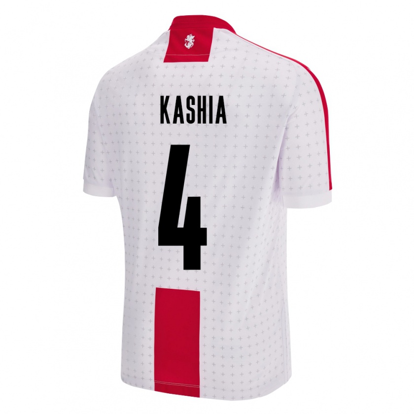 Kandiny Niño Camiseta Georgia Guram Kashia #4 Blanco 1ª Equipación 24-26 La Camisa