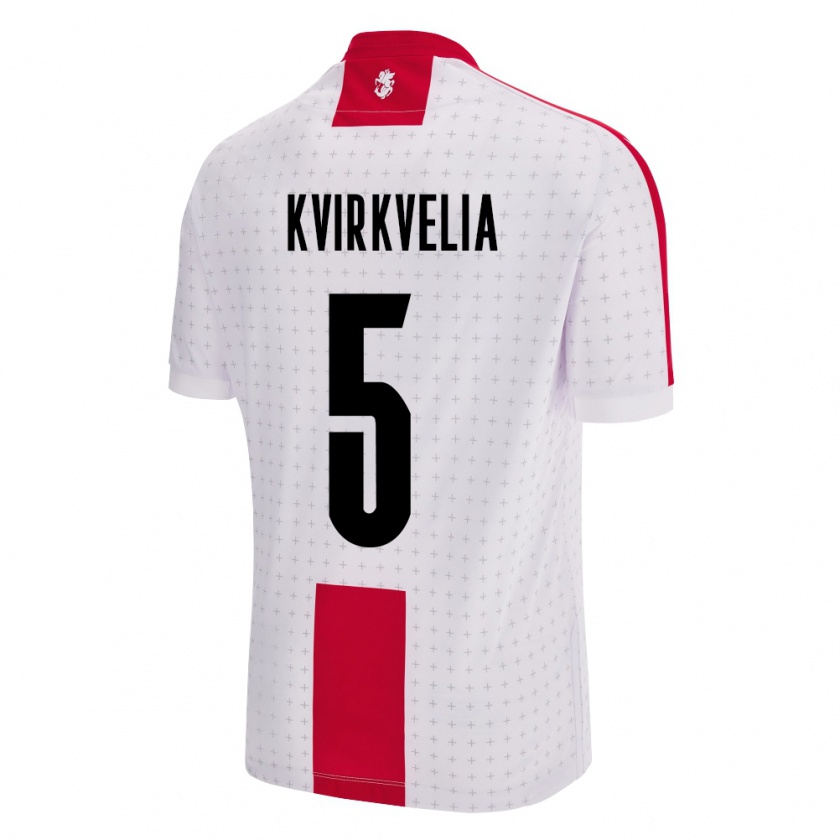 Kandiny Niño Camiseta Georgia Solomon Kvirkvelia #5 Blanco 1ª Equipación 24-26 La Camisa