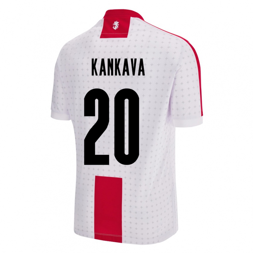 Kandiny Bambino Maglia Georgia Jaba Kankava #20 Bianco Kit Gara Home 24-26 Maglietta