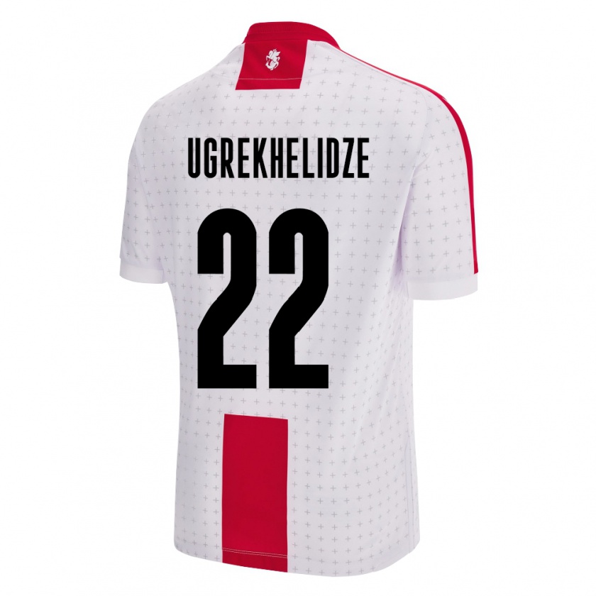 Kandiny Bambino Maglia Georgia Nikoloz Ugrekhelidze #22 Bianco Kit Gara Home 24-26 Maglietta