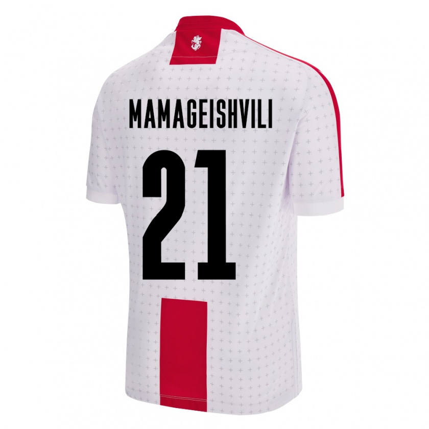 Kandiny Bambino Maglia Georgia Otar Mamageishvili #21 Bianco Kit Gara Home 24-26 Maglietta