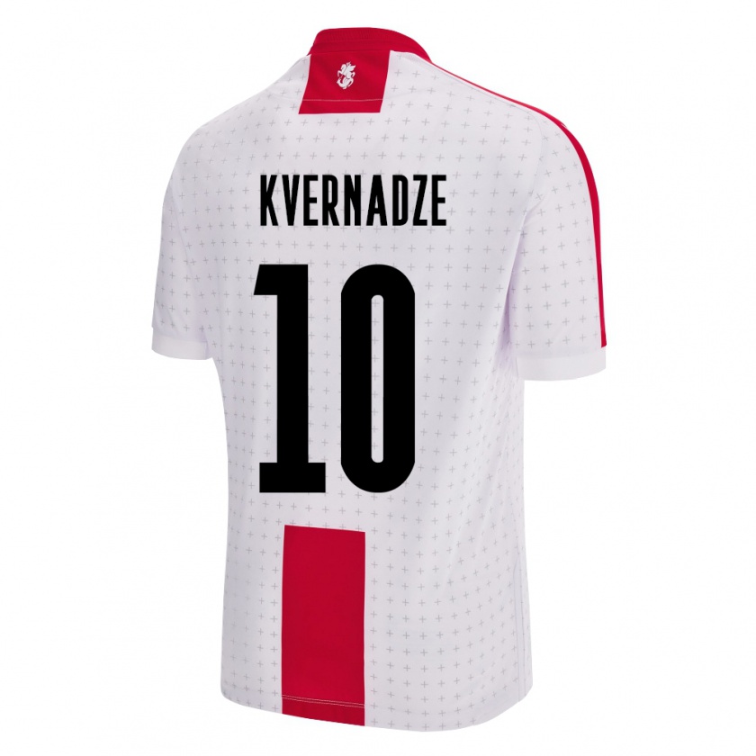 Kandiny Bambino Maglia Georgia Giorgi Kvernadze #10 Bianco Kit Gara Home 24-26 Maglietta