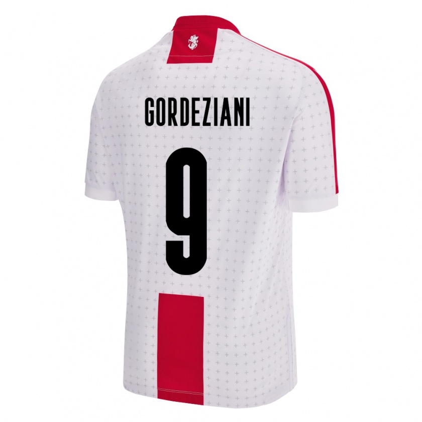 KandinyキッズジョージアVasilios Gordeziani#9白ホームシャツ24-26ジャージーユニフォーム