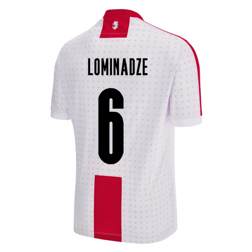 Kandiny Bambino Maglia Georgia Nodar Lominadze #6 Bianco Kit Gara Home 24-26 Maglietta