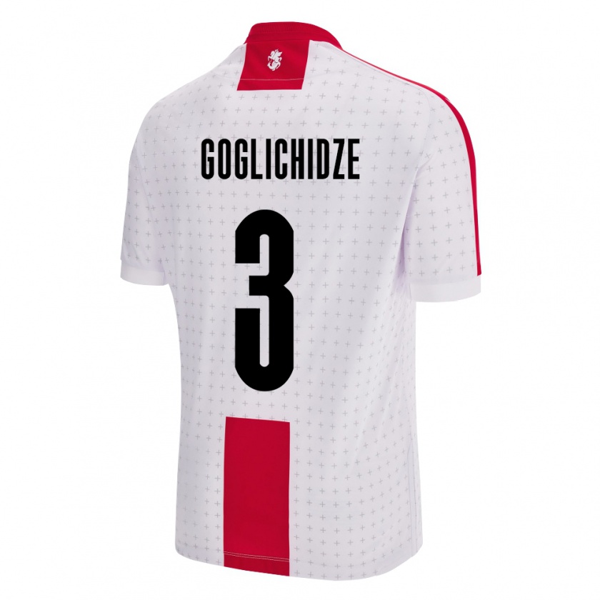 Kandiny Kinder Georgien Saba Goglichidze #3 Weiß Heimtrikot Trikot 24-26 T-Shirt Österreich