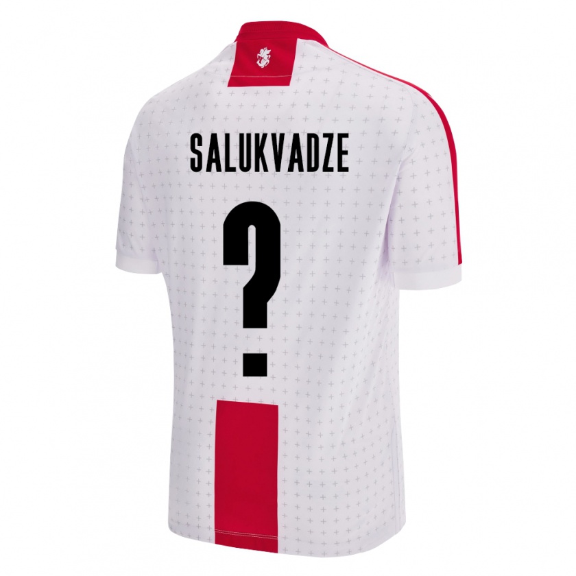 Kandiny Bambino Maglia Georgia Luka Salukvadze #0 Bianco Kit Gara Home 24-26 Maglietta