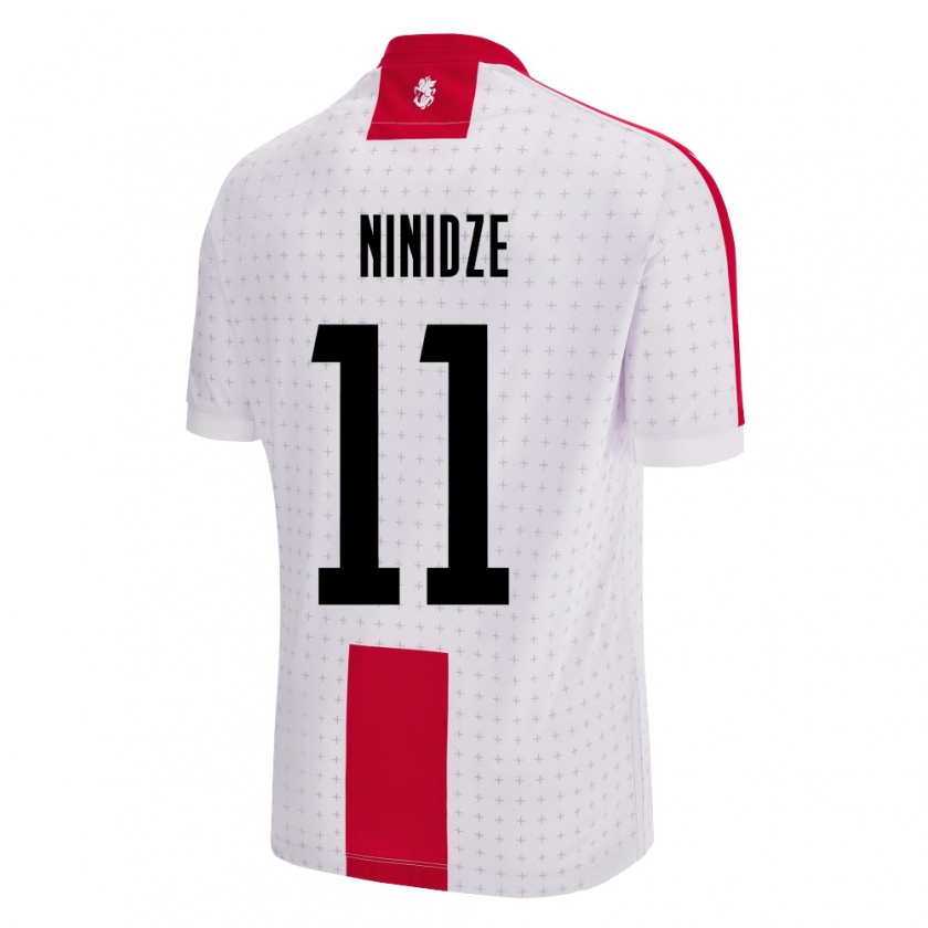 Kandiny Bambino Maglia Georgia Nikoloz Ninidze #11 Bianco Kit Gara Home 24-26 Maglietta