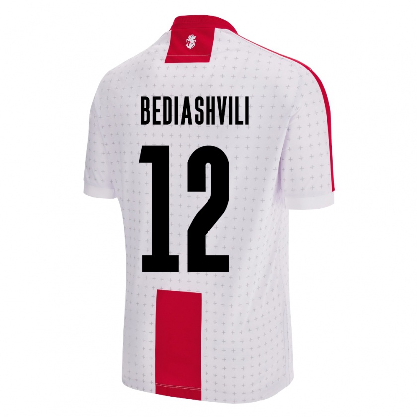 Kandiny Niño Camiseta Georgia Giorgi Bediashvili #12 Blanco 1ª Equipación 24-26 La Camisa