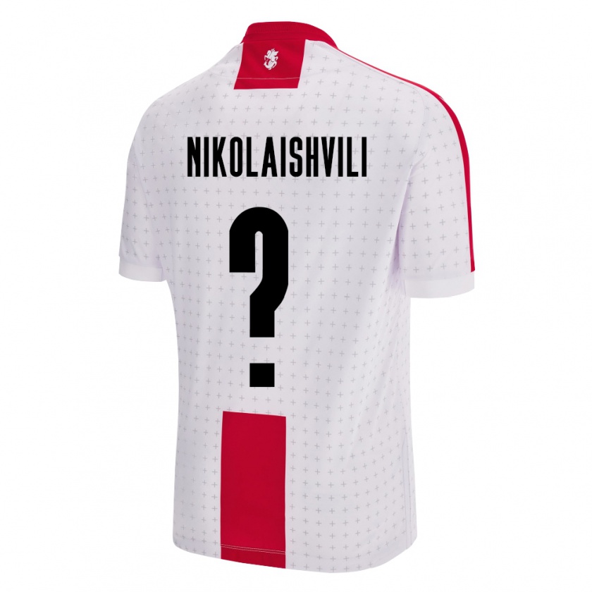 Kandiny Bambino Maglia Georgia Giorgi Nikolaishvili #0 Bianco Kit Gara Home 24-26 Maglietta