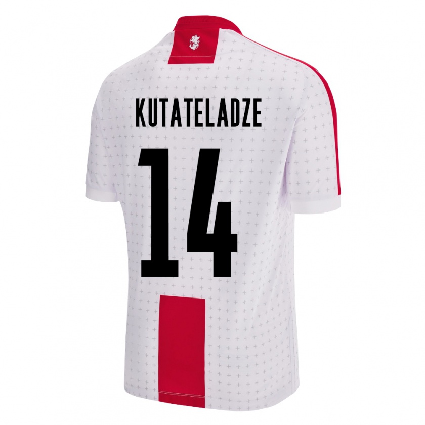 Kandiny Kinderen Georgia Alexandre Kutateladze #14 Wit Thuisshirt Thuistenue 24-26 T-Shirt