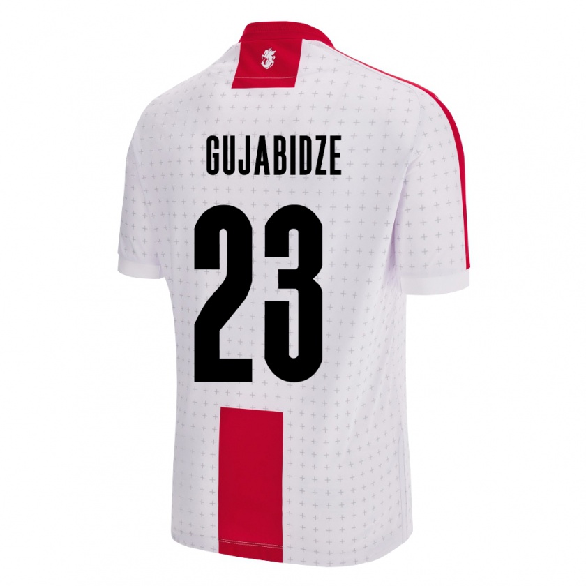 Kandiny Niño Camiseta Georgia Nino Gujabidze #23 Blanco 1ª Equipación 24-26 La Camisa