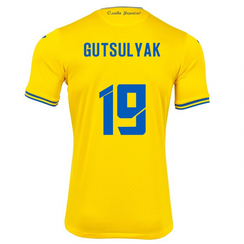 Kandiny Kinder Ukraine Oleksiy Gutsulyak #19 Gelb Heimtrikot Trikot 24-26 T-Shirt Österreich