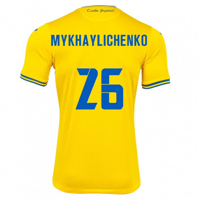 Kandiny Kinderen Oekraïne Bogdan Mykhaylichenko #26 Geel Thuisshirt Thuistenue 24-26 T-Shirt