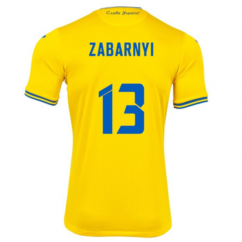 Kandiny Kinderen Oekraïne Ilya Zabarnyi #13 Geel Thuisshirt Thuistenue 24-26 T-Shirt België