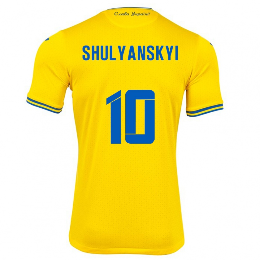 Kandiny Bambino Maglia Ucraina Artem Shulyanskyi #10 Giallo Kit Gara Home 24-26 Maglietta