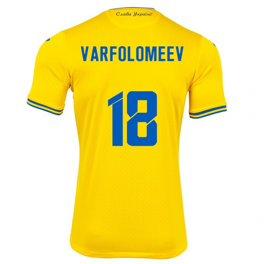 Kandiny Bambino Maglia Ucraina Ivan Varfolomeev #18 Giallo Kit Gara Home 24-26 Maglietta