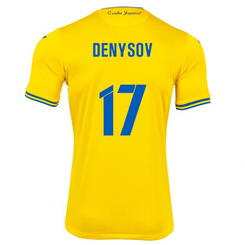 Kandiny Kinderen Oekraïne Ivan Denysov #17 Geel Thuisshirt Thuistenue 24-26 T-Shirt België