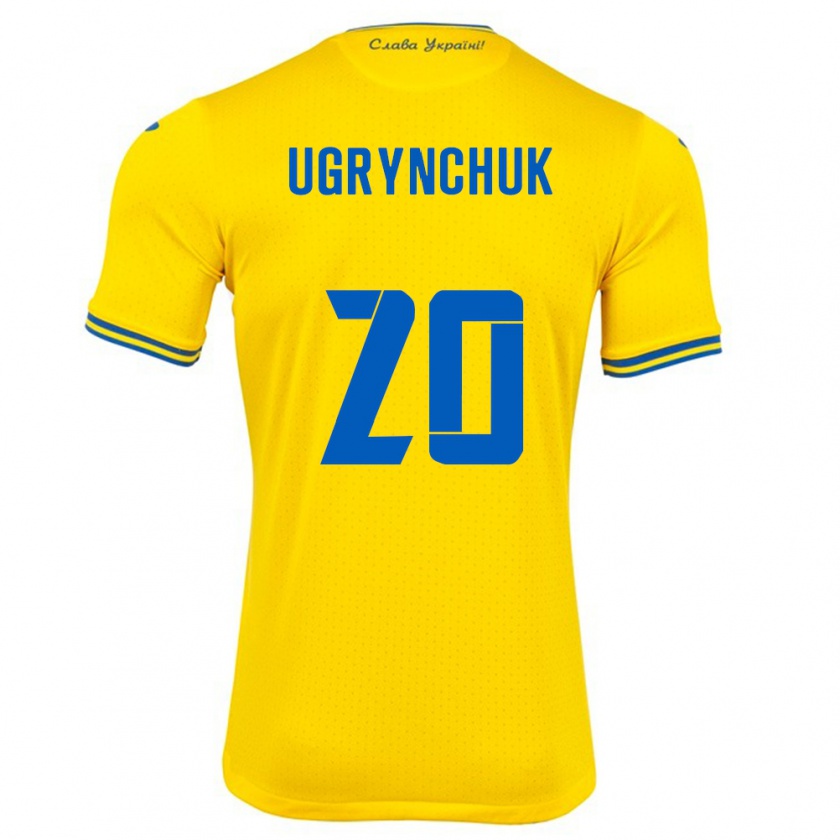 Kandiny Kinderen Oekraïne Artem Ugrynchuk #20 Geel Thuisshirt Thuistenue 24-26 T-Shirt België