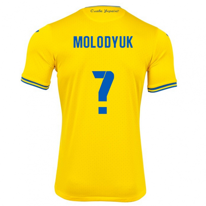 Kandiny Bambino Maglia Ucraina Yelyzaveta Molodyuk #0 Giallo Kit Gara Home 24-26 Maglietta