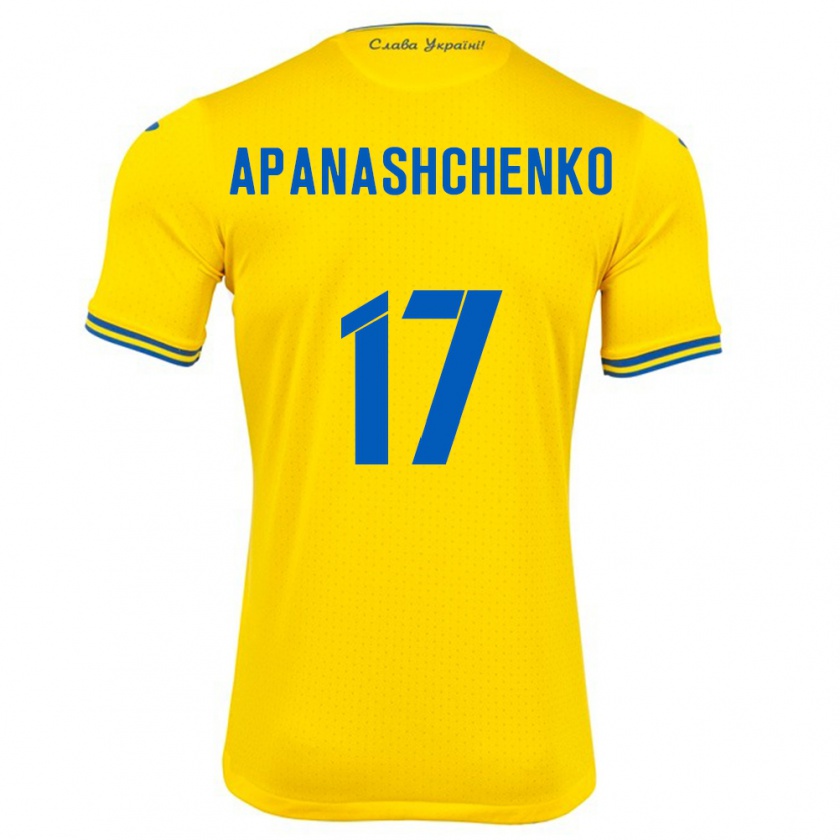 Kandiny Kinderen Oekraïne Daryna Apanashchenko #17 Geel Thuisshirt Thuistenue 24-26 T-Shirt