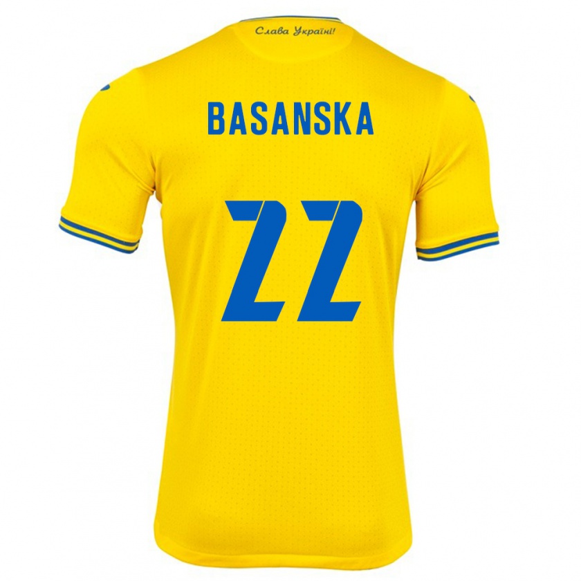 Kandiny Kinderen Oekraïne Olga Basanska #22 Geel Thuisshirt Thuistenue 24-26 T-Shirt België