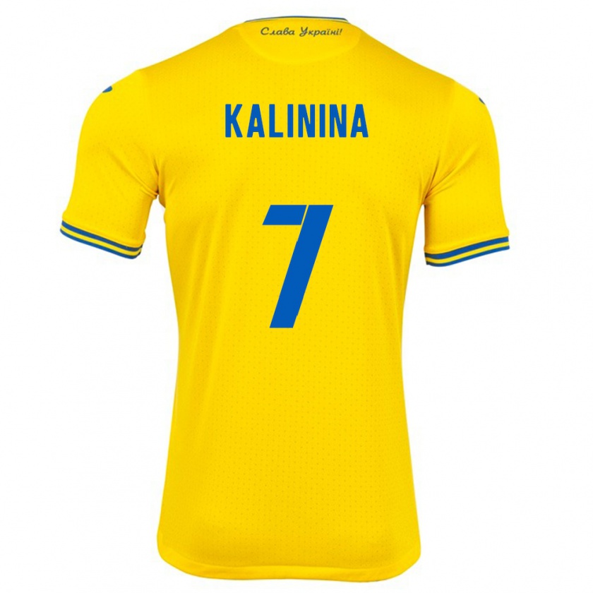 Kandiny Kinder Ukraine Yana Kalinina #7 Gelb Heimtrikot Trikot 24-26 T-Shirt Österreich