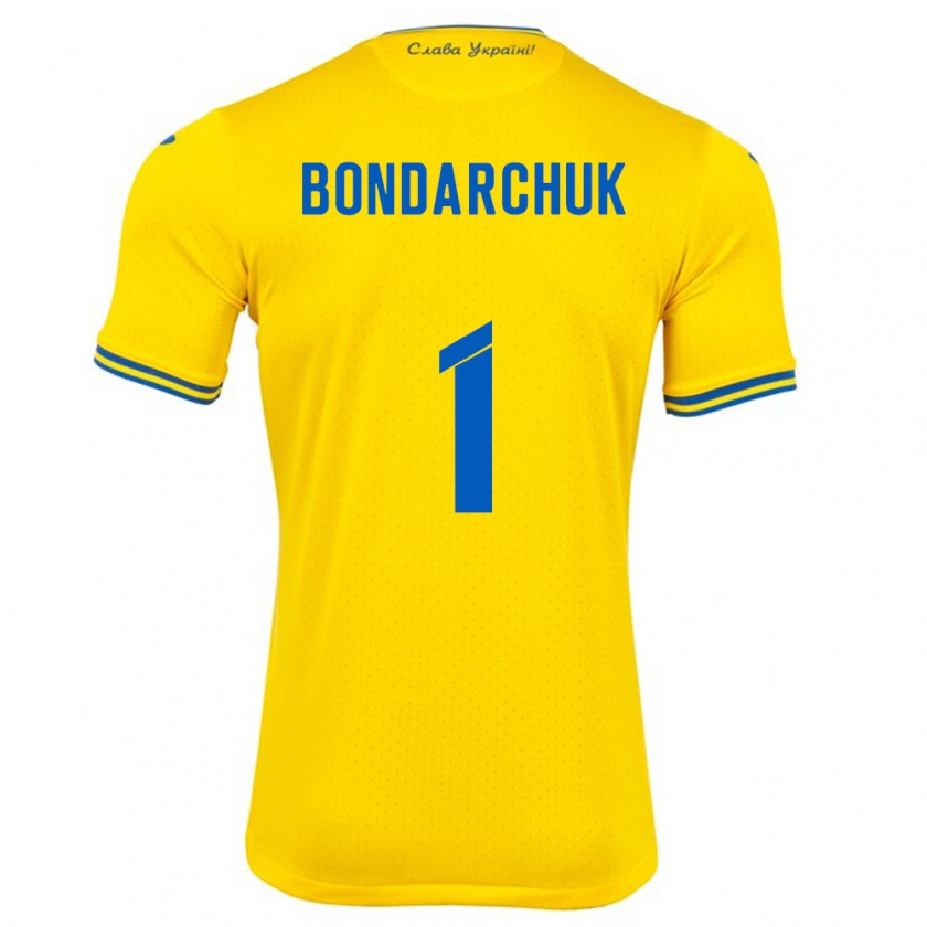 Kandiny Kinderen Oekraïne Daryna Bondarchuk #1 Geel Thuisshirt Thuistenue 24-26 T-Shirt België