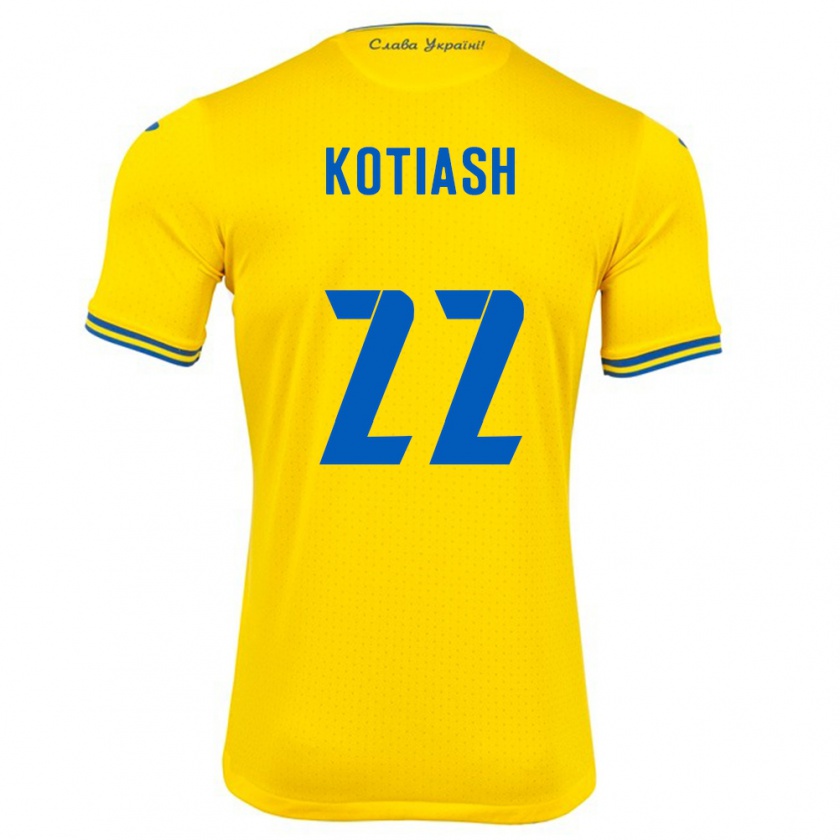 Kandiny Bambino Maglia Ucraina Iryna Kotiash #22 Giallo Kit Gara Home 24-26 Maglietta