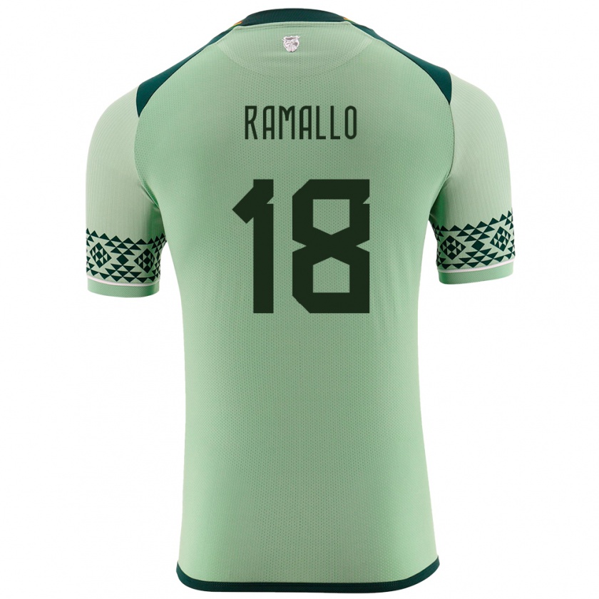 Kandiny Niño Camiseta Bolivia Rodrigo Ramallo #18 Verde Claro 1ª Equipación 24-26 La Camisa México