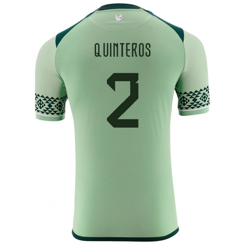 Kandiny Niño Camiseta Bolivia Jairo Quinteros #2 Verde Claro 1ª Equipación 24-26 La Camisa México